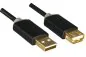 Mobile Preview: DINIC HQ USB 2.0 Verlängerung A Stecker auf Buchse, 2m DINIC Monaco Range, schwarz
